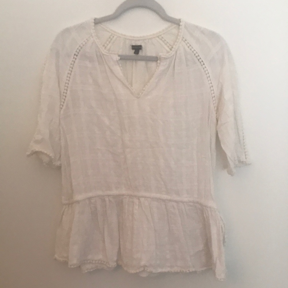 Who What Wear- White blouse with tie waist